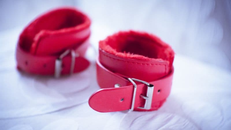 fur handcuffs sex toy for a kinky type of bondage play